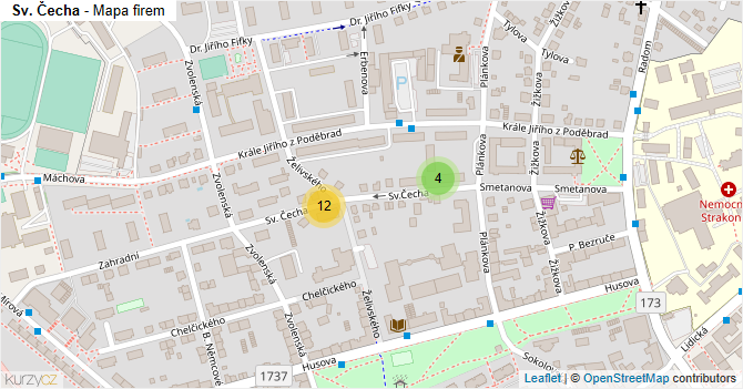 Sv. Čecha - mapa firem