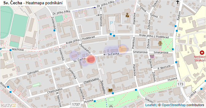 Sv. Čecha - mapa podnikání