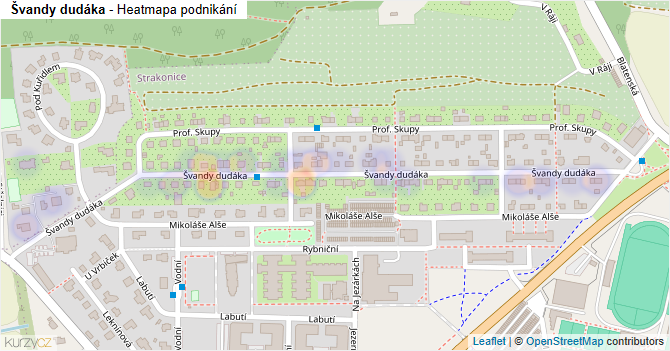 Švandy dudáka - mapa podnikání