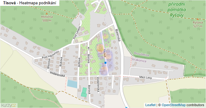 Tisová - mapa podnikání
