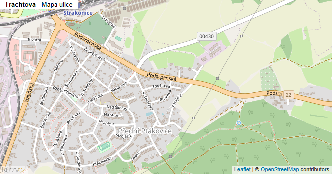 Trachtova - mapa ulice