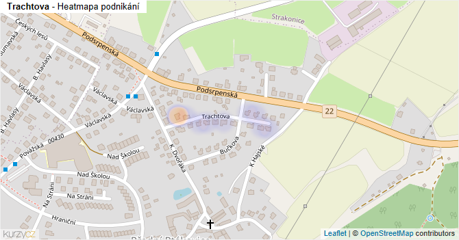 Trachtova - mapa podnikání