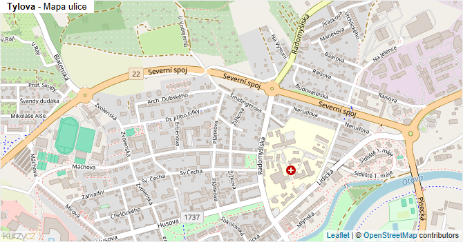 Tylova - mapa ulice