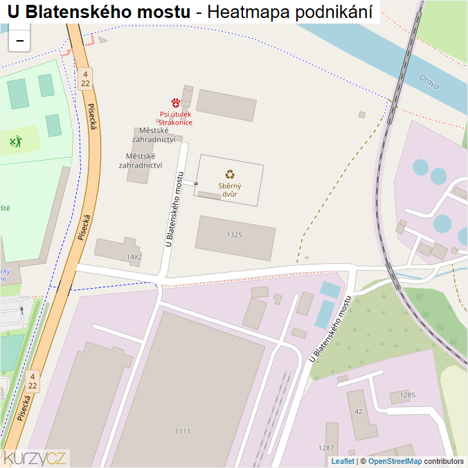 Mapa U Blatenského mostu - Firmy v ulici.