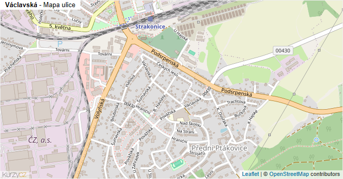 Václavská - mapa ulice