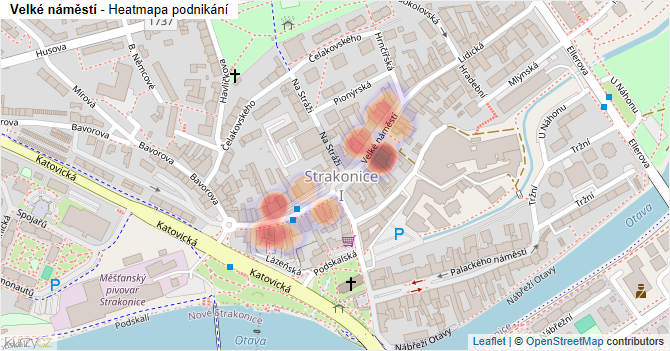 Velké náměstí - mapa podnikání