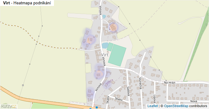 Virt - mapa části obce