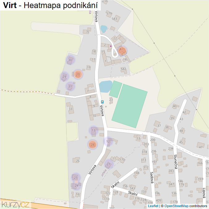 Mapa Virt - Firmy v části obce.