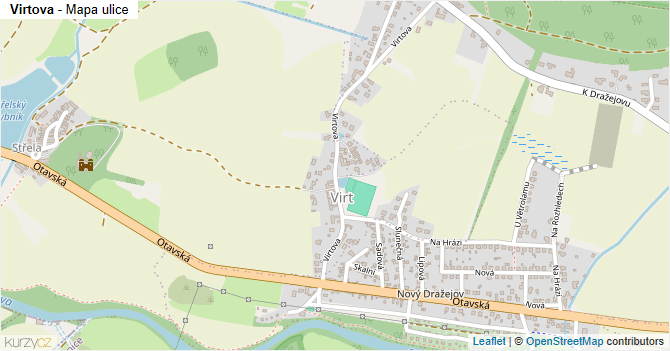 Virtova - mapa ulice