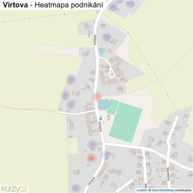 Mapa Virtova - Firmy v ulici.