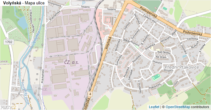 Volyňská - mapa ulice