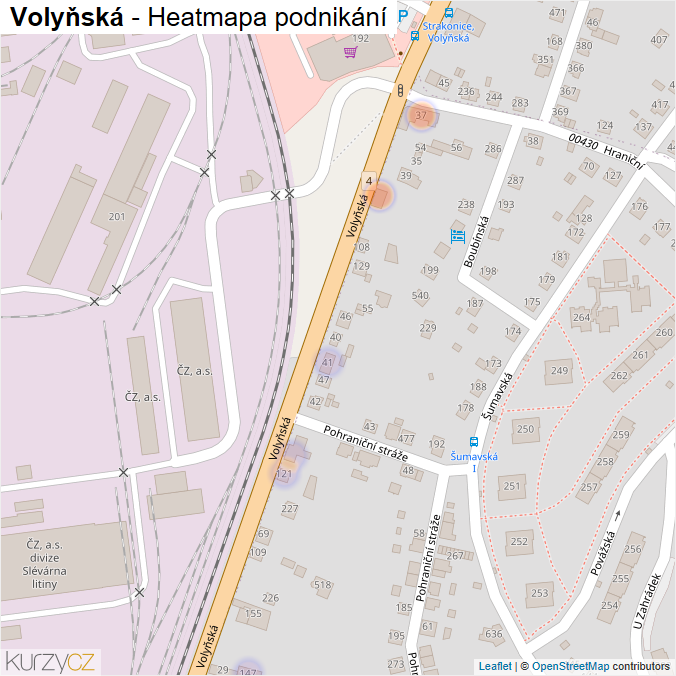 Mapa Volyňská - Firmy v ulici.