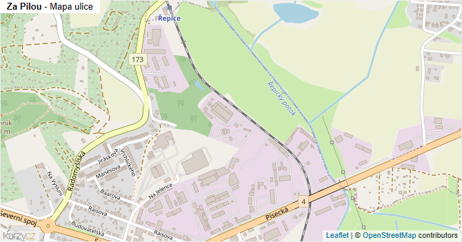 Za Pilou - mapa ulice