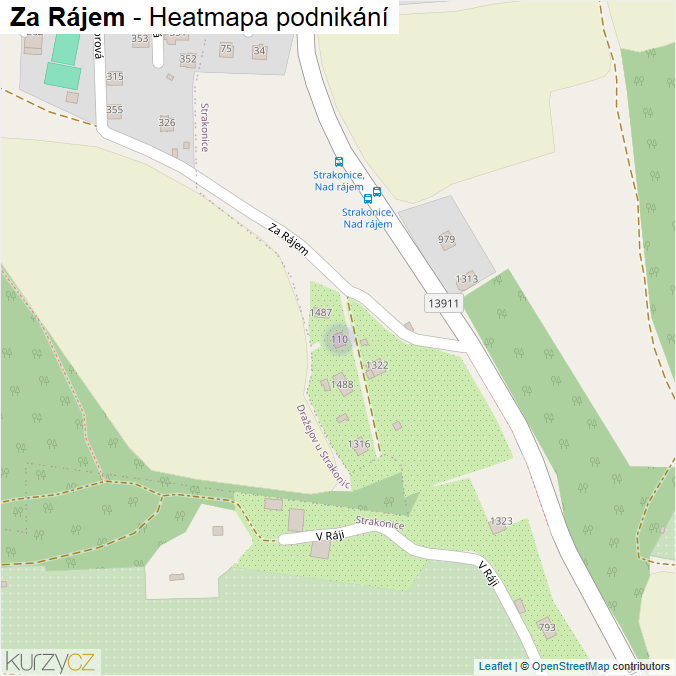 Mapa Za Rájem - Firmy v ulici.