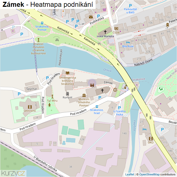 Mapa Zámek - Firmy v ulici.