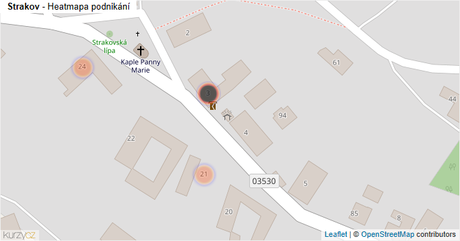 Strakov - mapa podnikání