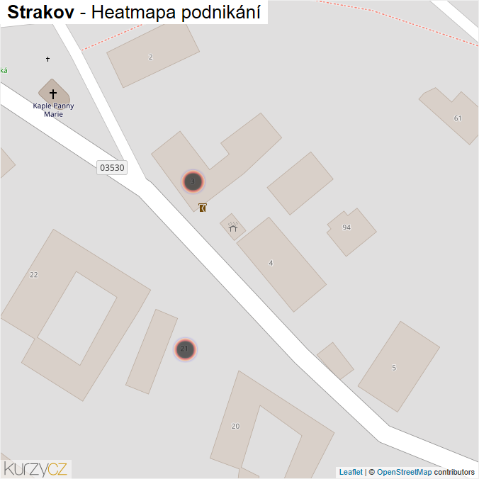 Mapa Strakov - Firmy v obci.