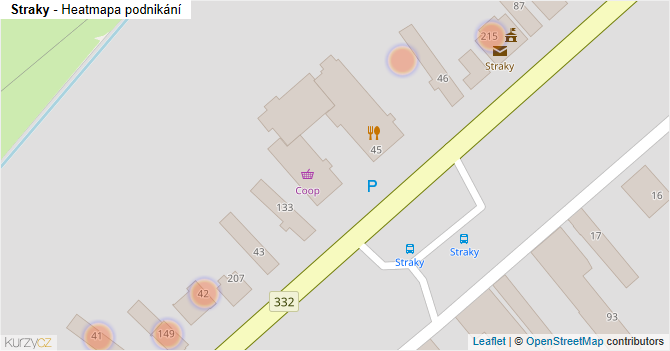 Straky - mapa podnikání