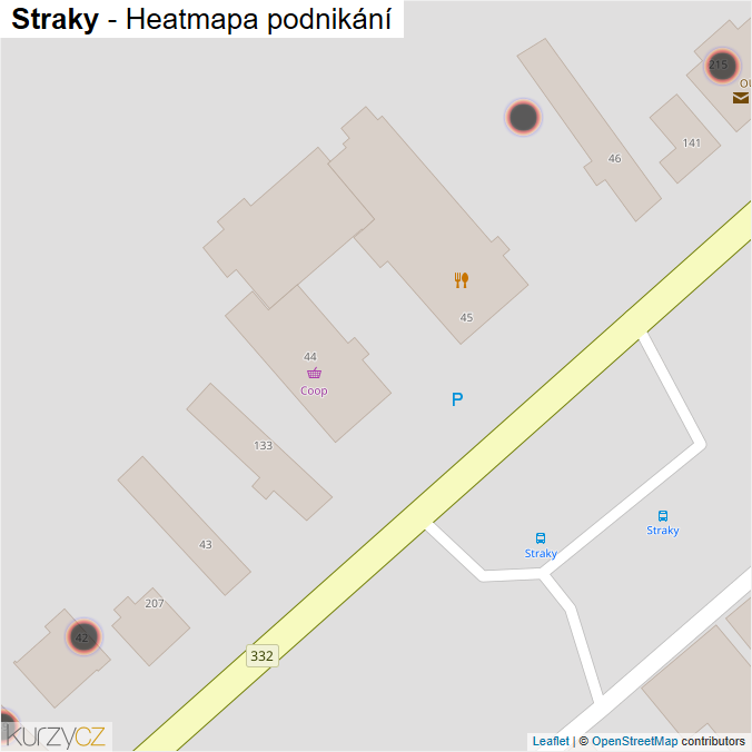 Mapa Straky - Firmy v obci.