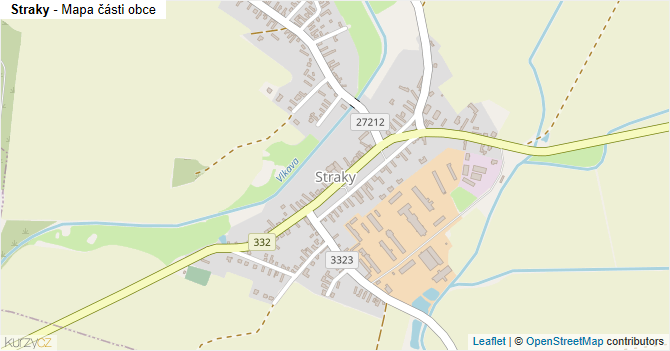 Straky - mapa části obce