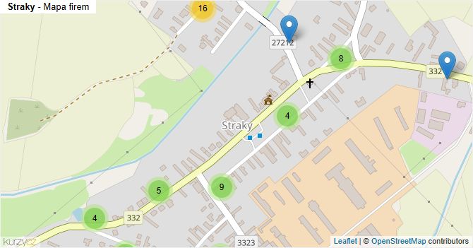 Straky - mapa firem