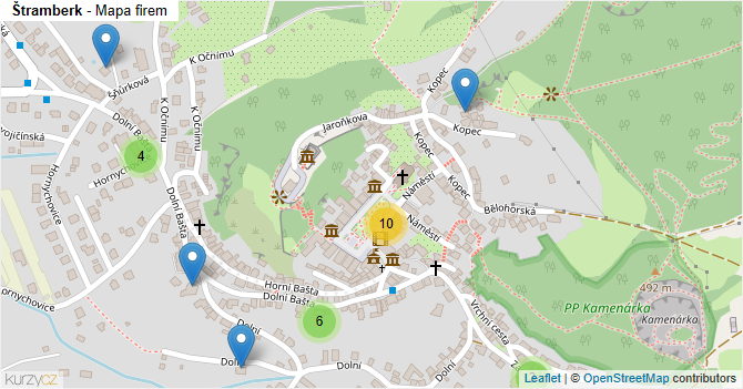 Štramberk - mapa firem