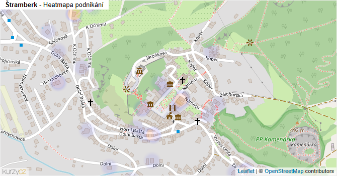 Štramberk - mapa podnikání