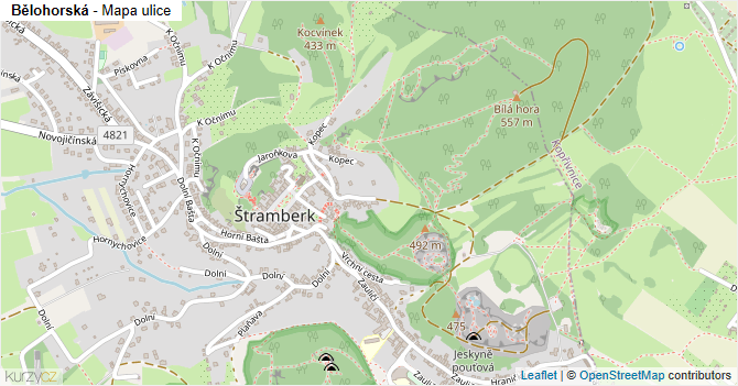 Bělohorská - mapa ulice