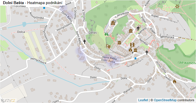 Dolní Bašta - mapa podnikání
