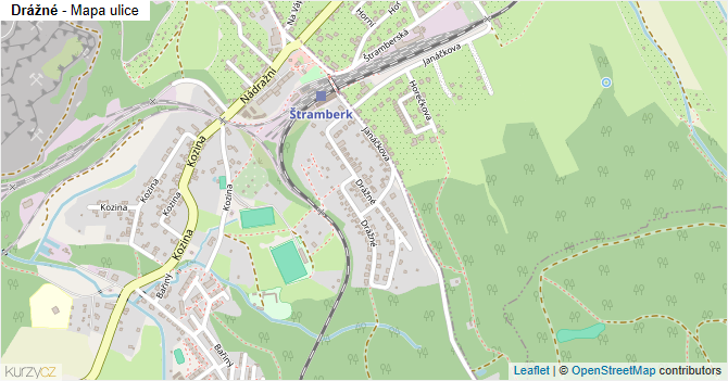 Drážné - mapa ulice