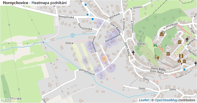 Hornychovice - mapa podnikání