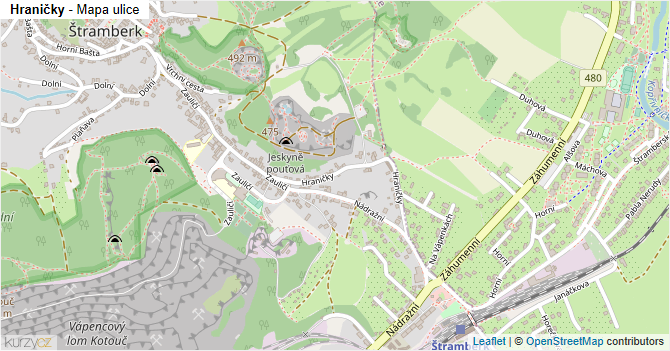 Hraničky - mapa ulice
