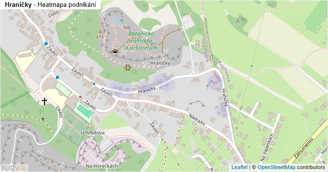Hraničky - mapa podnikání