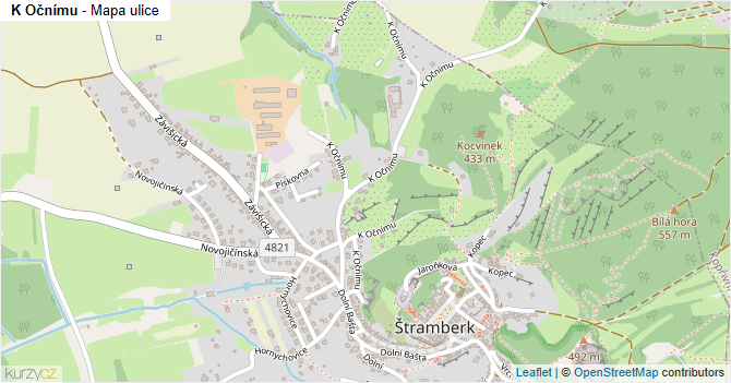 K Očnímu - mapa ulice