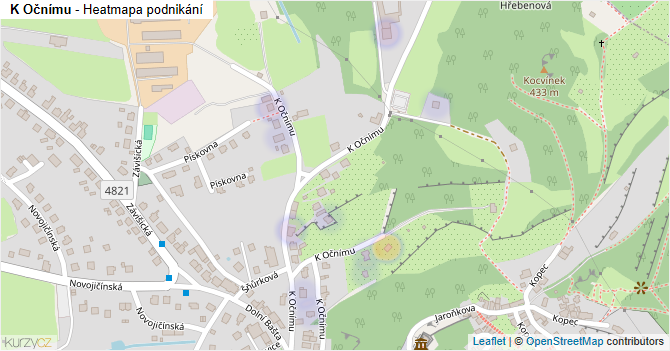 K Očnímu - mapa podnikání
