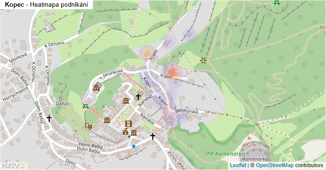 Kopec - mapa podnikání