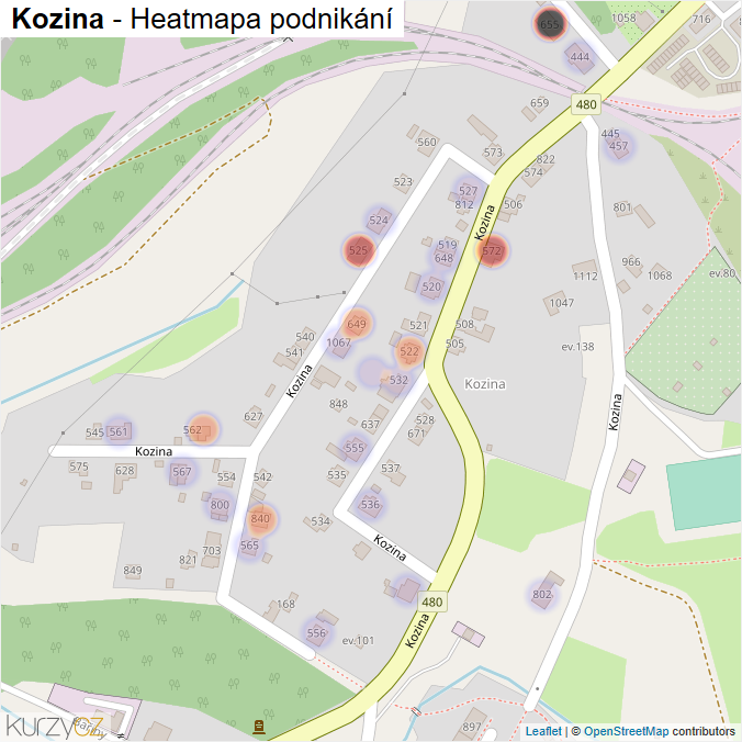 Mapa Kozina - Firmy v ulici.