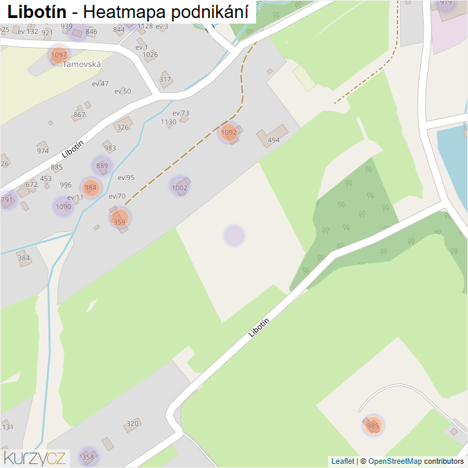 Mapa Libotín - Firmy v ulici.