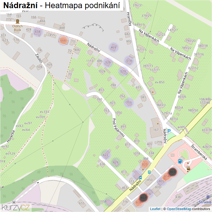Mapa Nádražní - Firmy v ulici.