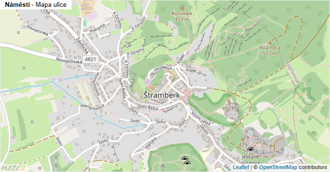 Náměstí - mapa ulice