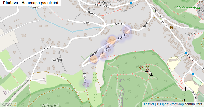 Plaňava - mapa podnikání
