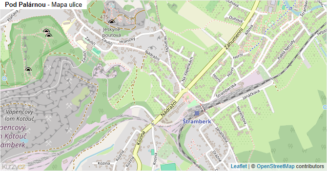 Pod Palárnou - mapa ulice