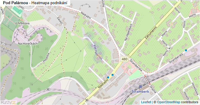 Pod Palárnou - mapa podnikání