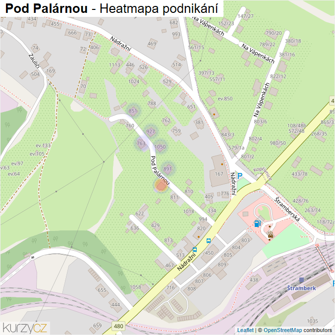 Mapa Pod Palárnou - Firmy v ulici.
