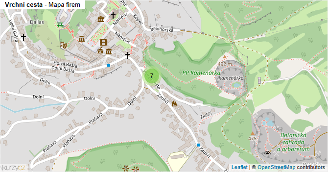 Vrchní cesta - mapa firem