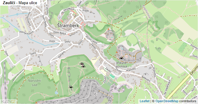 Zauličí - mapa ulice