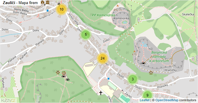 Zauličí - mapa firem