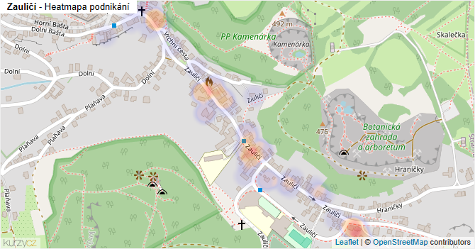 Zauličí - mapa podnikání