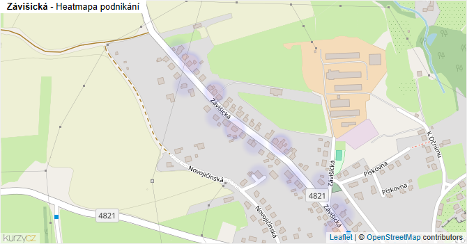 Závišická - mapa podnikání