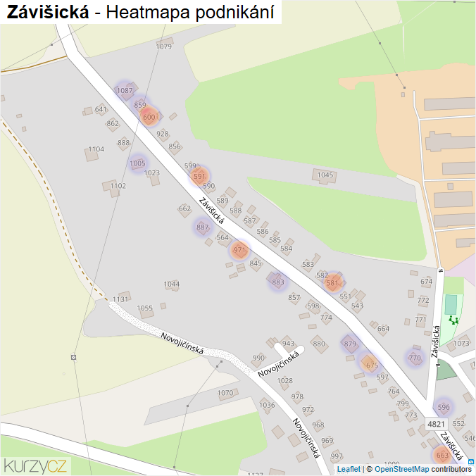 Mapa Závišická - Firmy v ulici.